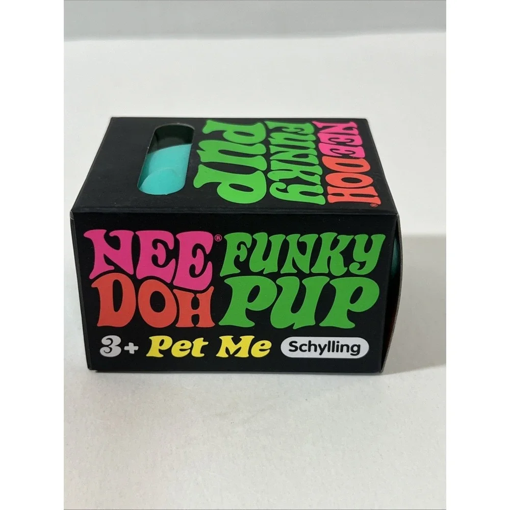 Authentic NEEDOH Funky Pup Puppy DOG Nee Doh Stress Ball SQUISHY Fidget Teal